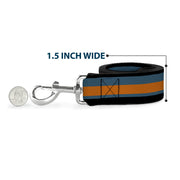 Dog Leash - Stripes Black/Steel Blue/Orange