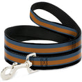 Load image into Gallery viewer, Dog Leash - Stripes Black/Steel Blue/Orange