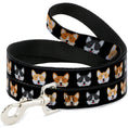 Load image into Gallery viewer, Dog Leash - Corgi 3-Faces Black