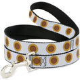 Load image into Gallery viewer, Dog Leash - Sunflower Face Repeat White