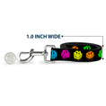 Load image into Gallery viewer, Dog Leash - Smiley Face Melted Repeat Black/Multi Neon