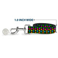 Load image into Gallery viewer, Dog Leash - Smiley Faces Melted Mini Repeat Black/Multi Neon