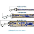 Load image into Gallery viewer, Dog Leash - SAUCE Typography Collage Tan/White/Blue