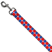 Dog Leash - Smiley Sad Face Checker Red/White/Blue