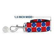 Dog Leash - Smiley Sad Face Checker Red/White/Blue