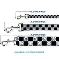 Load image into Gallery viewer, Dog Leash - Smiley Sad Face Checker Black/White