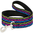 Load image into Gallery viewer, Dog Leash - Scribble Zig Zag Stripe Navy/Multi Color