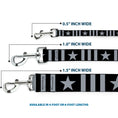 Load image into Gallery viewer, Dog Leash - Star and Three Stripes Black/Gray