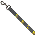 Dog Leash - Michigan Outline 4-Color Wave Repeat Charcoal/Multi Color