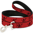 Load image into Gallery viewer, Dog Leash - Spirit of Detroit Logo Repeat Red/Black