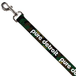 Dog Leash - PURE DETROIT Text Camo Olive/White