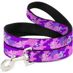 Dog Leash - Spirit of Detroit Logo Camo Pinks/Purples/White