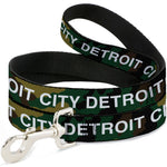 Dog Leash - DETROIT CITY Text Camo Olive/White