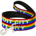 Load image into Gallery viewer, Dog Leash - DETROIT CITY Text Pride Flag Rainbow/White