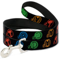 Load image into Gallery viewer, Dog Leash - Marvel Avengers Superhero Logos Black/Multi Color