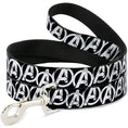 Load image into Gallery viewer, Dog Leash - Avengers "A" Logo Weathered Black/White