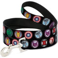 Load image into Gallery viewer, Dog Leash - 9-Avenger Icons Black/Multi Color