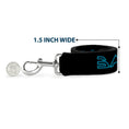 Load image into Gallery viewer, Dog Leash - Sheldon/BAZINGA! Black/Blue Glow
