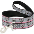 Load image into Gallery viewer, Dog Leash - Soft Kitty Nerd/Mustacho Expressions Stripe Grays