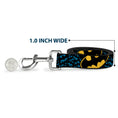 Load image into Gallery viewer, Dog Leash - Bat Signals Stacked w/CLOSE-UP Blue/Black/Yellow