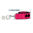 Load image into Gallery viewer, Dog Leash - Bat Signal-3 Fuchsia/Black/Fuchsia