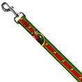 Load image into Gallery viewer, Dog Leash - Robin Action Pose/"R" Logo Stripe Green/Yellow/Red/Black