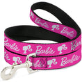Load image into Gallery viewer, Dog Leash - BARBIE Script Signature Logo and Silhouette Hot Pink/White