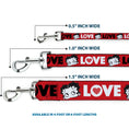 Load image into Gallery viewer, Dog Leash - Betty Boop Face and LOVE Text Red/Black/White