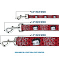 Load image into Gallery viewer, Dog Leash - BETTY BOOP Face and Text Polka Dot Reds/Black/White