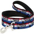 Load image into Gallery viewer, Dog Leash - Betty Boop RED WHITE & BOOP Pose Americana Stripe Red/White/Blue/Black