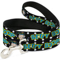 Load image into Gallery viewer, Dog Leash - BETTY BOOP Biker Betty Winking and Text Polka Dot Black/White/Yellow/Blue