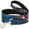 Load image into Gallery viewer, Dog Leash - CAPTAIN AMERICA w/Avengers Logo Cityscape
