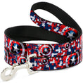 Load image into Gallery viewer, Dog Leash - Captain America Shield Digital Camo Blue/White/Red