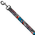 Load image into Gallery viewer, Dog Leash - CAPTAIN AMERICA 2-Poses/Comic Blocks Grays/Red/White/Blue
