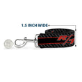 Load image into Gallery viewer, Dog Leash - Dodge Challenger R/T Emblem/Carbon Fiber Stripe Grays/Black/Red