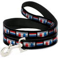 Load image into Gallery viewer, Dog Leash - CAMARO Six Badge/Stripe Black/Silver/Red/White/Blue