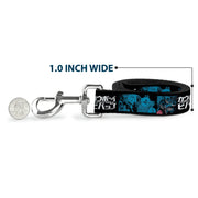 Dog Leash - COWBOY BEBOP Title Logo and Character Blocks Black/Blues