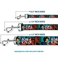 Load image into Gallery viewer, Dog Leash - COWBOY BEBOP Spike and Faye Brick Pose and Title Logo Blues/Reds