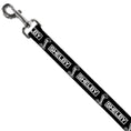 Load image into Gallery viewer, Dog Leash - SHELBY Box Logo and Super Snake Cobra Black/White