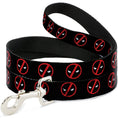 Load image into Gallery viewer, Dog Leash - Deadpool Logo2 Black/Red/White