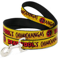 Load image into Gallery viewer, Dog Leash - DEADPOOL'S CHIMICHANGAS Flames Yellow/Black/Red