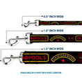 Load image into Gallery viewer, Dog Leash - DEADPOOL'S CHIMICHANGAS and Logo Black/Gold/Red