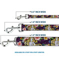 Load image into Gallery viewer, Dog Leash - Rapunzel Poses/Floral Collage Sketch Purple