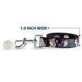 Load image into Gallery viewer, Dog Leash - Princess Silhouettes Dots Black/Purple/Gray/Multi Color