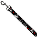 Load image into Gallery viewer, Dog Leash - SNOW WHITE Apple Poses/Butterflies Black/Gray/Red