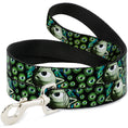 Load image into Gallery viewer, Dog Leash - Mike Poses/Eyeballs Black/Greens