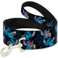 Load image into Gallery viewer, Dog Leash - Stitch Snacking Poses Black/Blue