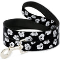 Load image into Gallery viewer, Dog Leash - Mickey Mouse Expressions Scattered Black/White