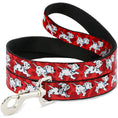 Load image into Gallery viewer, Dog Leash - Dalmatians Running/Paws Reds/White/Black