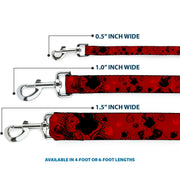Dog Leash - SNOW WHITE Poses/Apple Halftone Reds/Black